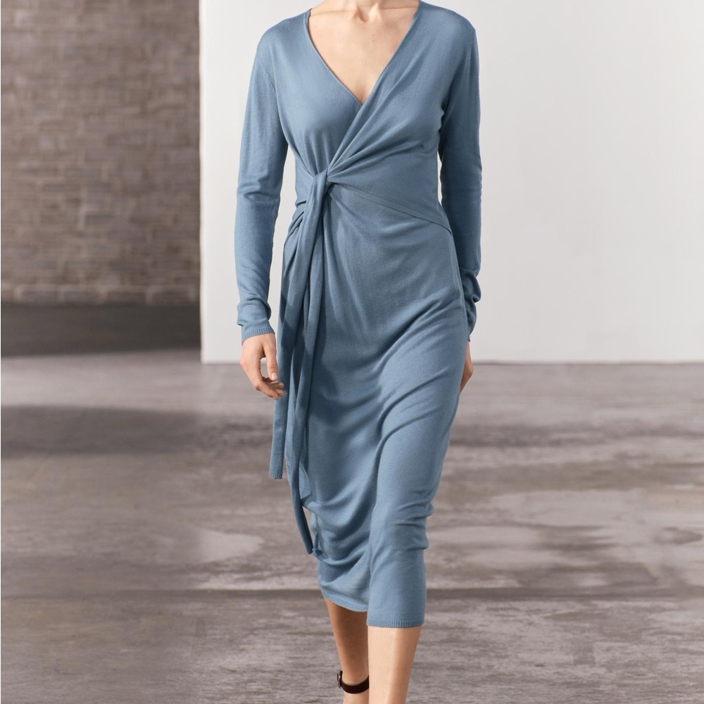 Knit wrap dress